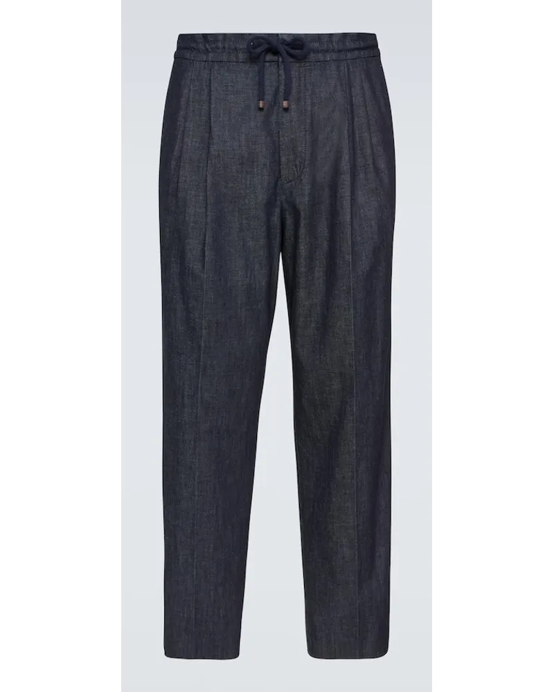Brunello Cucinelli Pantaloni chino di jeans Blu