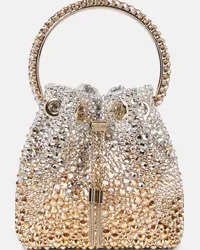 Jimmy Choo Secchiello Bon Bon con cristalli Oro