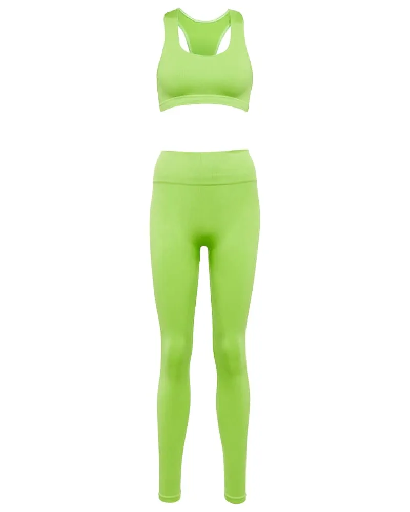 PRISM Top sportivo Elated e leggings Awaken Verde