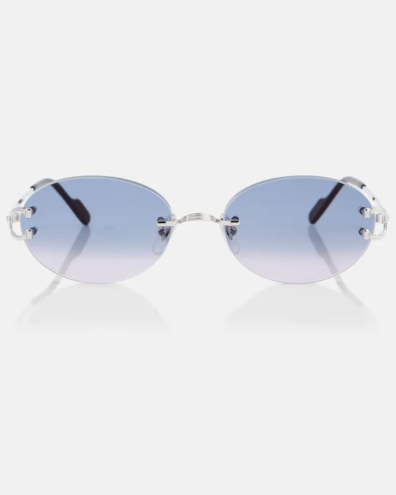 Cartier Occhiali da sole ovali Classic C De Cartier Blu