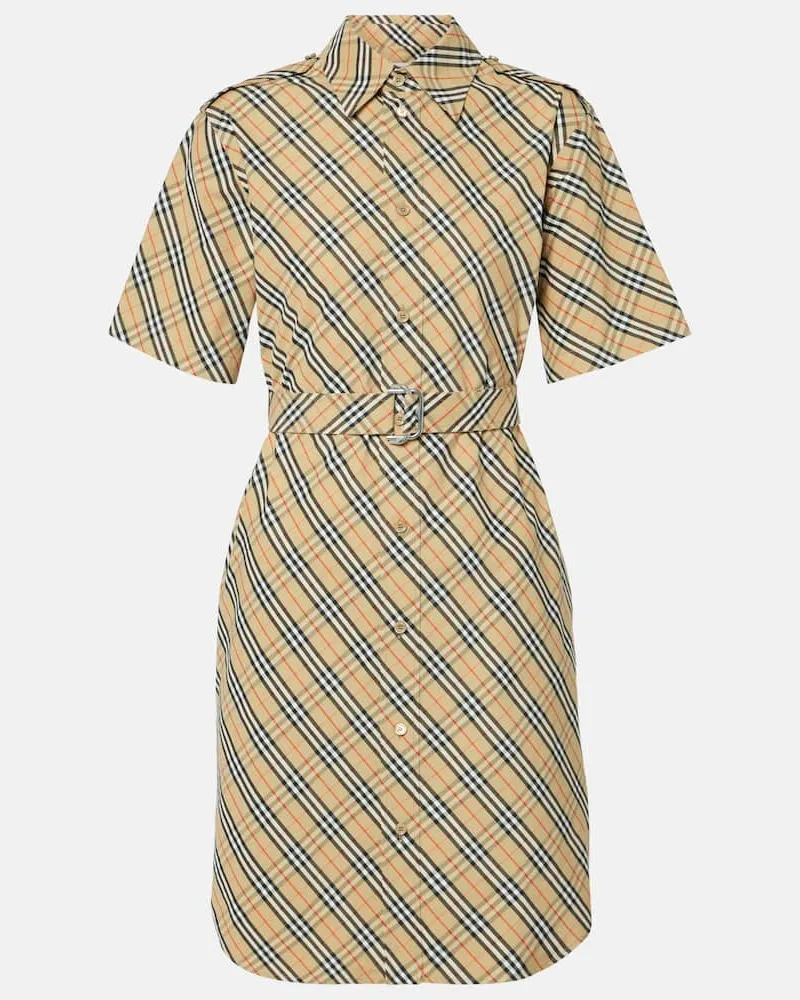 Burberry Abito chemisier Burberry Check in cotone Beige
