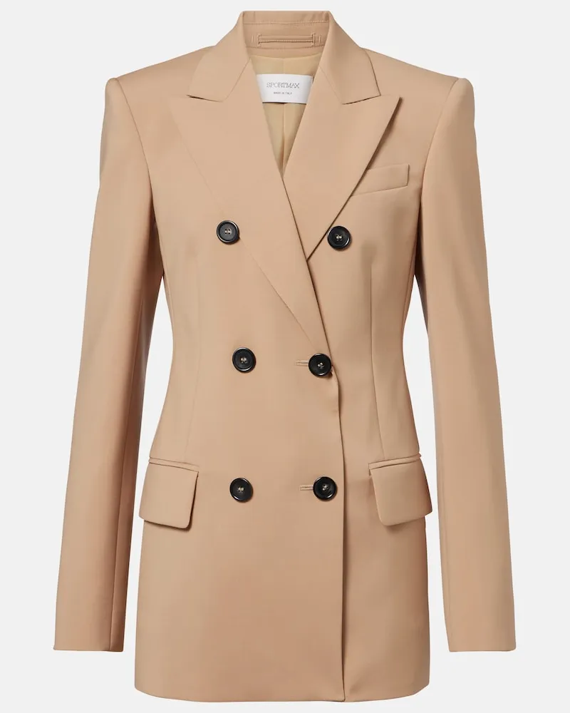SPORTMAX Blazer doppiopetto in lana vergine Beige