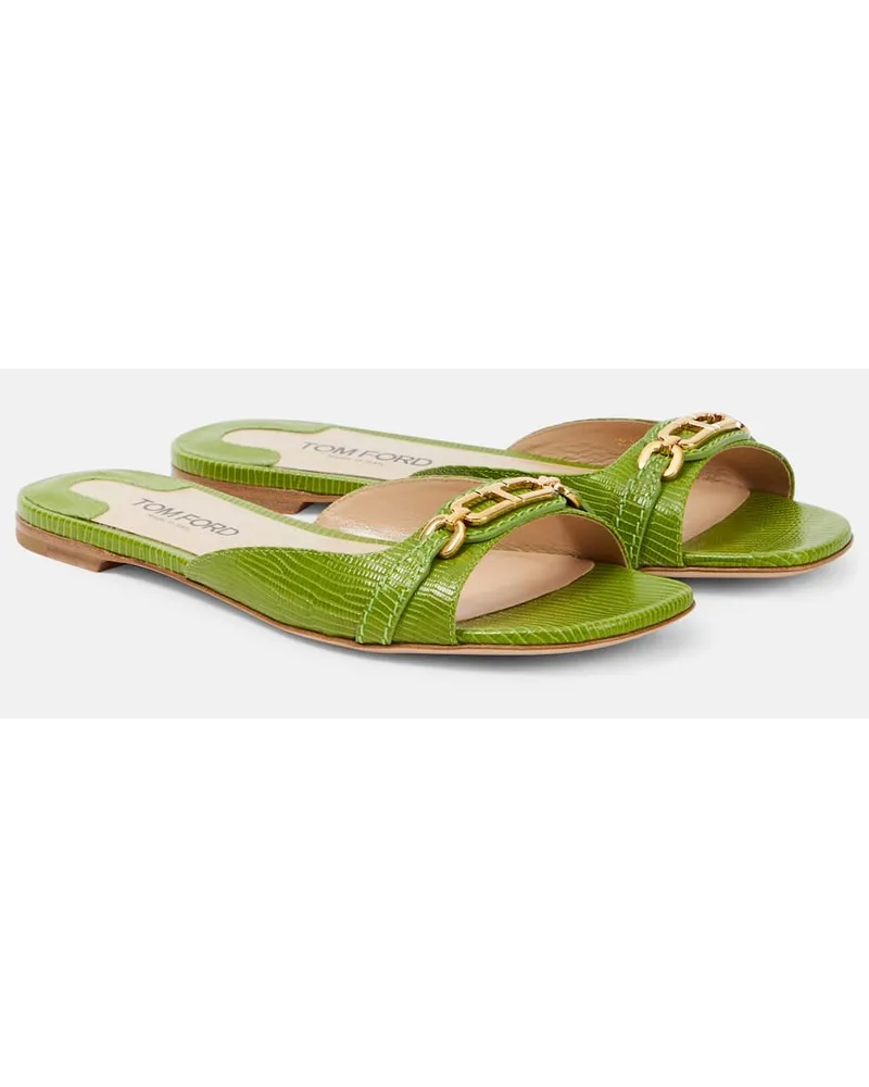 Tom Ford Sandali Whitney in pelle stampata Verde