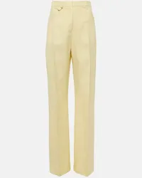 Jacquemus Pantaloni regular Sauge a vita alta Giallo