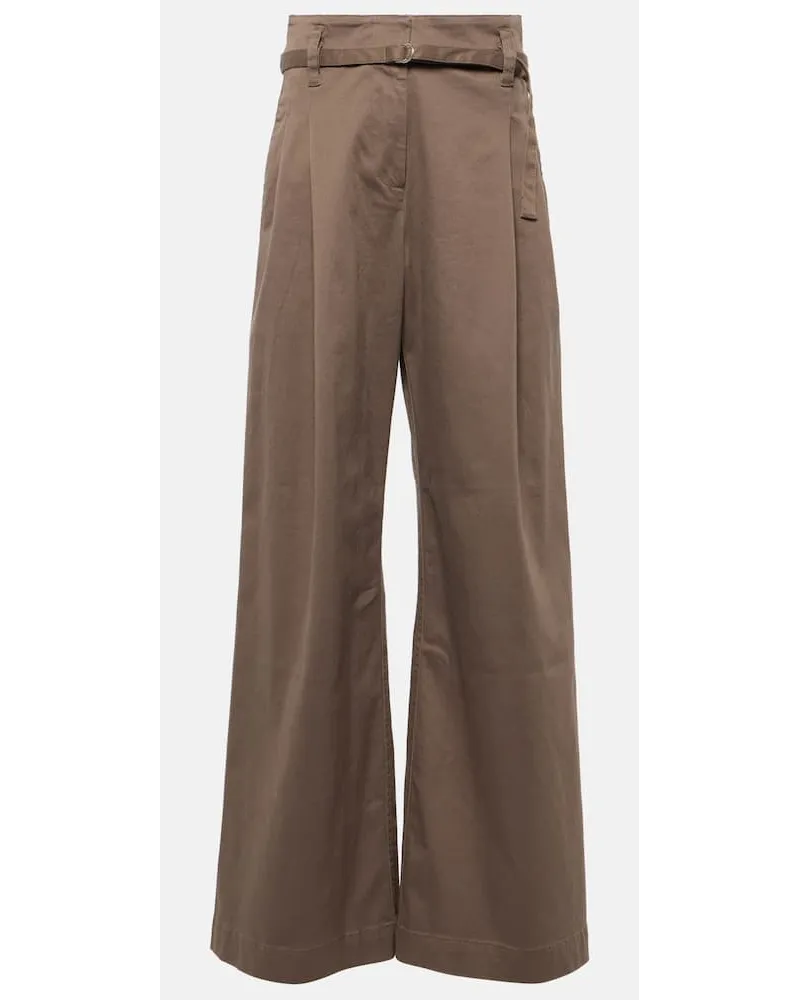 Proenza Schouler Pantaloni a gamba larga Raver in twill Marrone