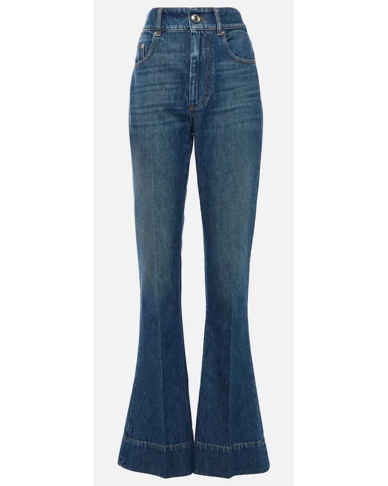 SPORTMAX Jeans flared Robinia a vita alta Blu