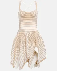 Alaïa Alaïa Miniabito in crêpe e ciniglia Beige