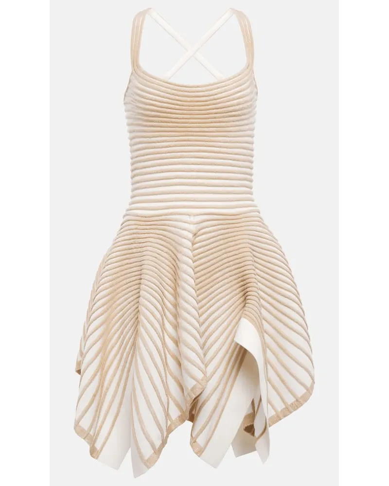 Alaïa AlaÃ¯a Miniabito in crÃªpe e ciniglia Beige