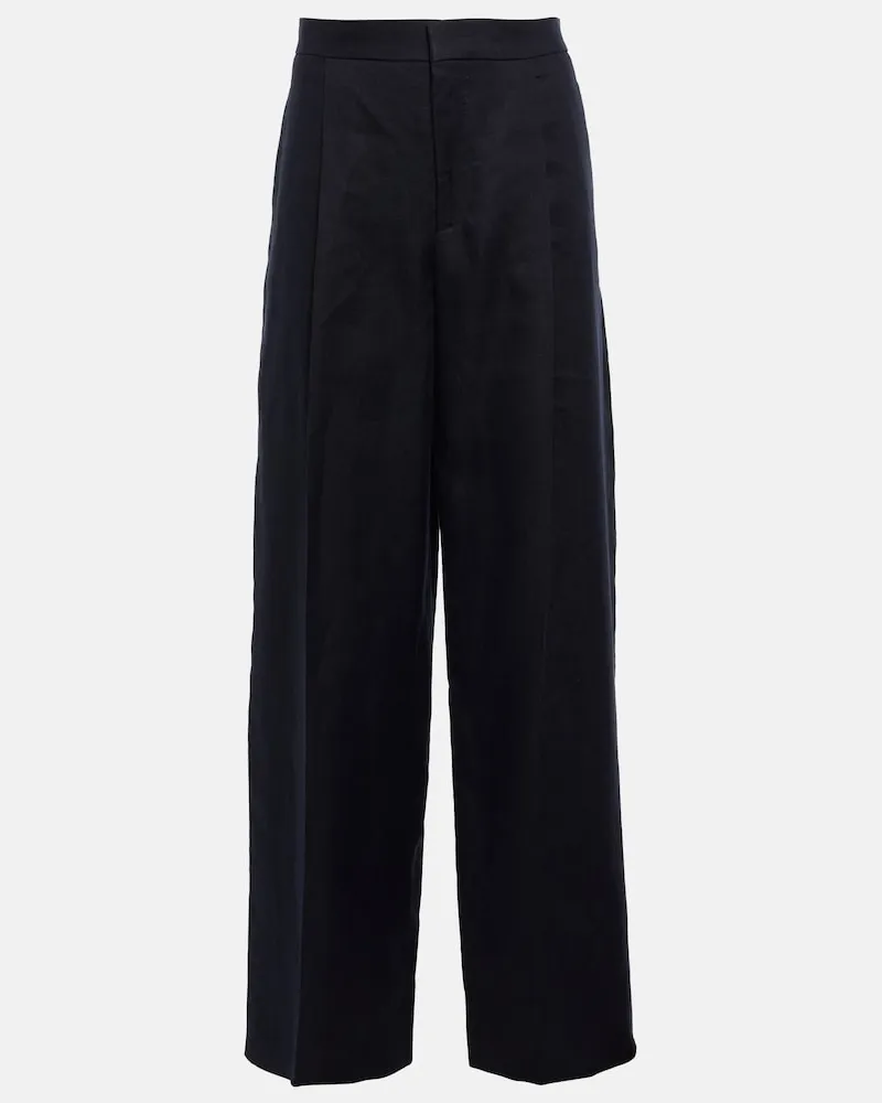 Chloé ChloÃ© Pantaloni in drill di lino a gamba larga Blu
