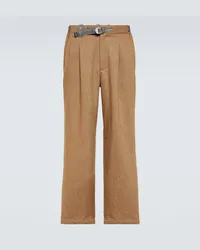 and wander Pantaloni Re Wool in tweed a gamba larga Beige