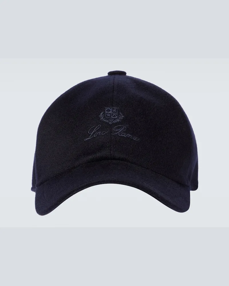 Loro Piana Cappello da baseball in cashmere Blu
