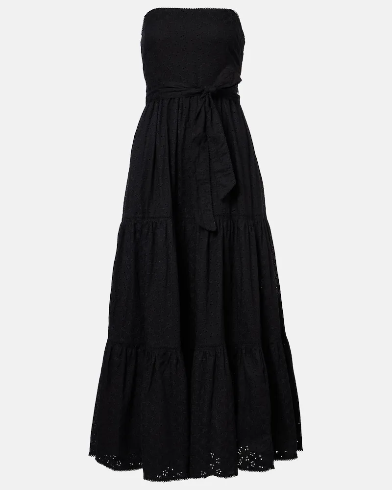 Poupette St Barth Abito lungo Thelma in cotone Nero