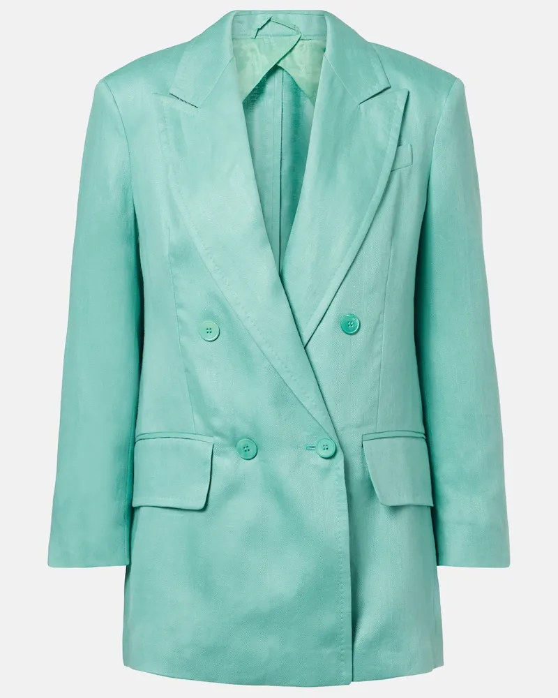 Max Mara Blazer doppiopetto Olimpia in lino Blu