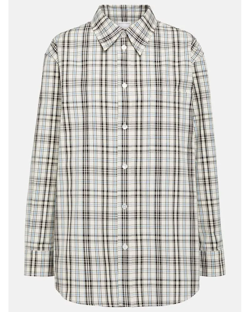 Bottega Veneta Camicia in cotone a quadri Bianco