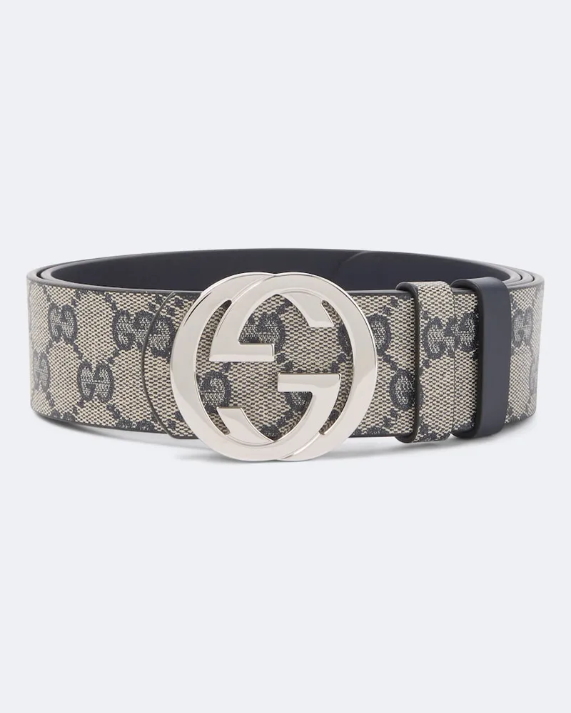 Gucci Cintura GG in canvas reversibile Blu