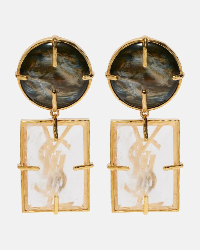 Saint Laurent Orecchini a clip Cassandre Oro