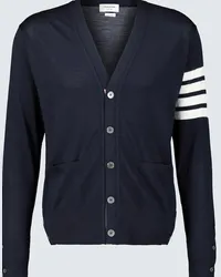 Thom Browne Cardigan in lana 4-Bar Blu