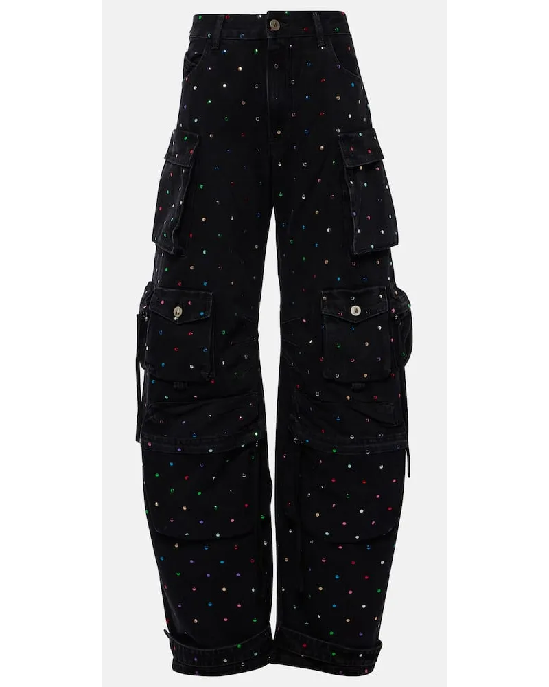 ATTICO Jeans cargo Fern a vita alta Nero