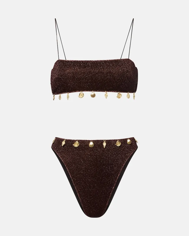 Oséree OsÃ©ree Bikini LumiÃ¨re con lamÃ Marrone