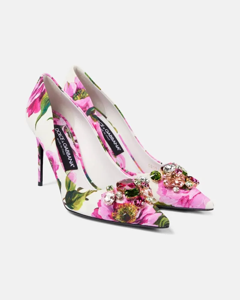Dolce & Gabbana Pumps con stampa e cristalli Rosa