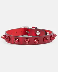 Christian Louboutin Bracciale Loubilink in pelle con borchie Rosso