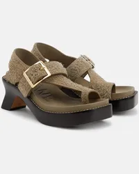 Loewe Sandali Ease in suede Verde