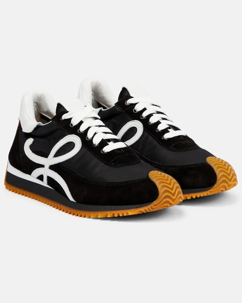 Loewe Sneakers Flow Runner in suede e tessuto Nero