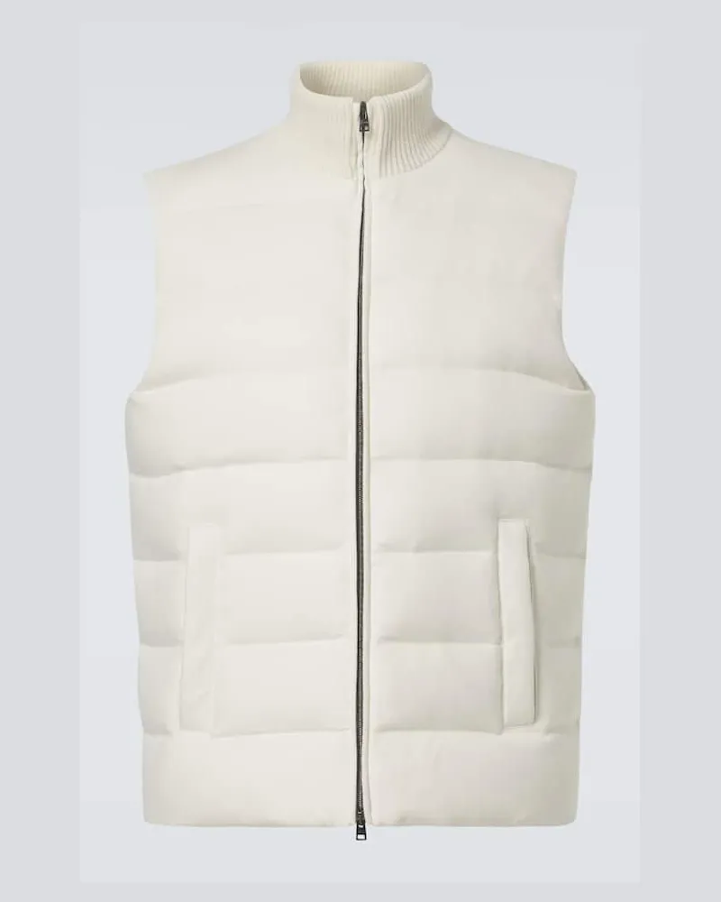 Herno Piumino in seta e cashmere senza maniche Bianco