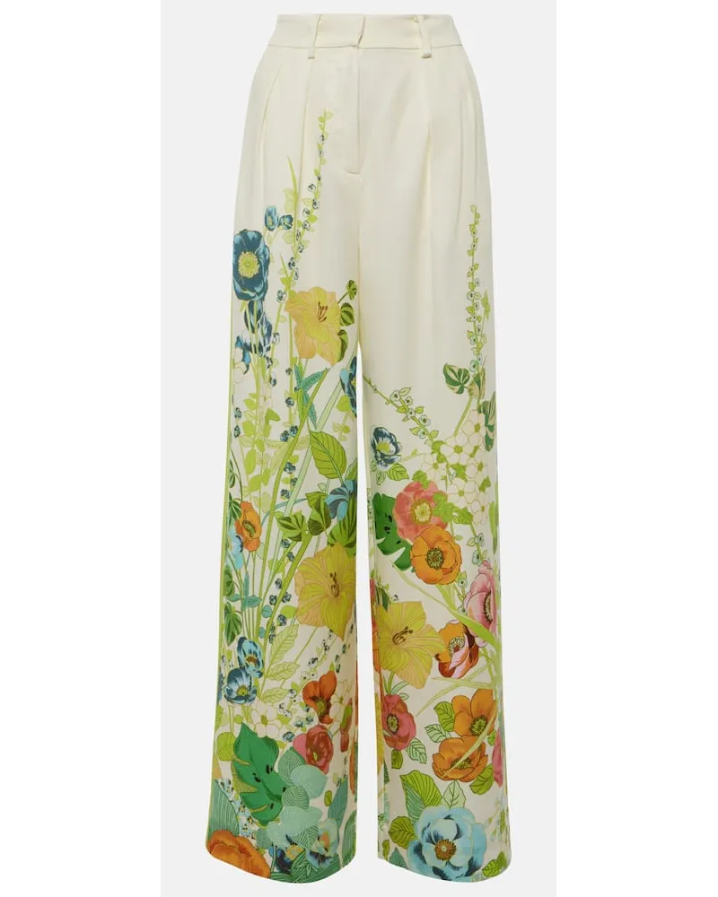 ALEMAIS Alémais Pantaloni a gamba larga e vita alta Bianco