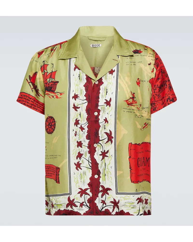 BODE Camicia in seta con stampa Multicolore