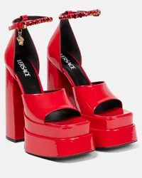 Versace Sandali Medusa Aevitas in vernice con plateau Rosso