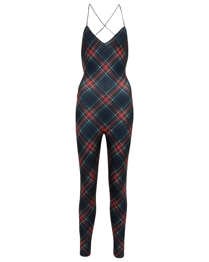 Norma Kamali Jumpsuit Fara a quadri Rosso