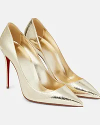 Christian Louboutin Pumps Kate 100 in pelle metallizzata Argento