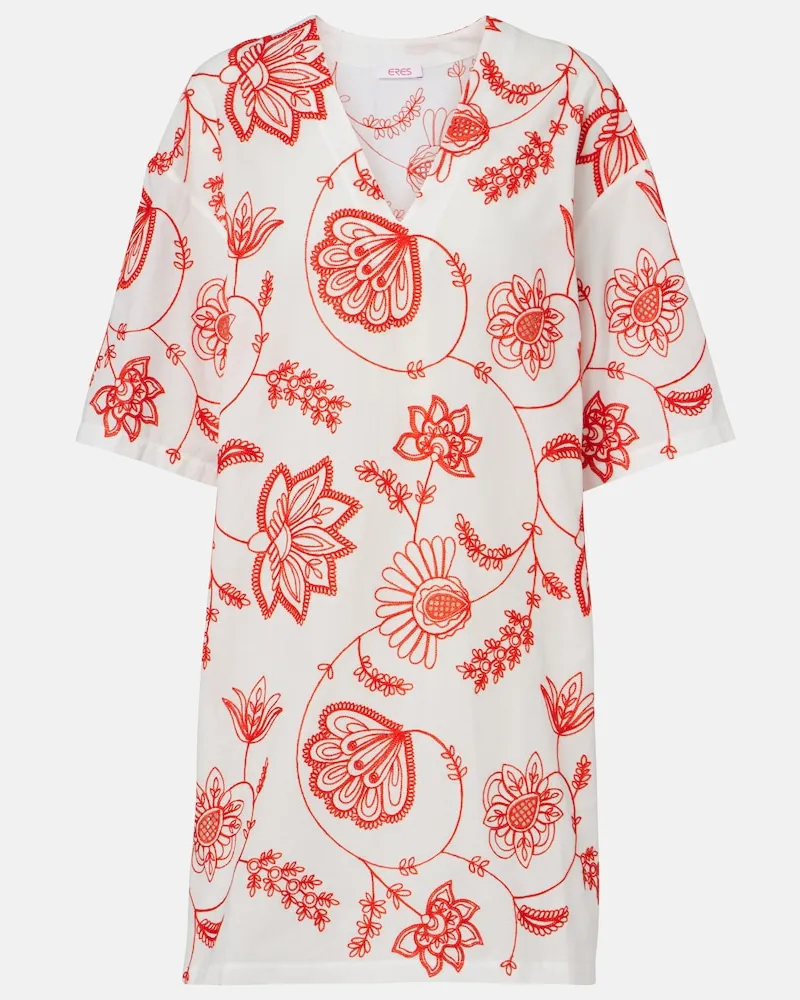 Eres Abito corto Levia in misto cotone con ricamo Arancione