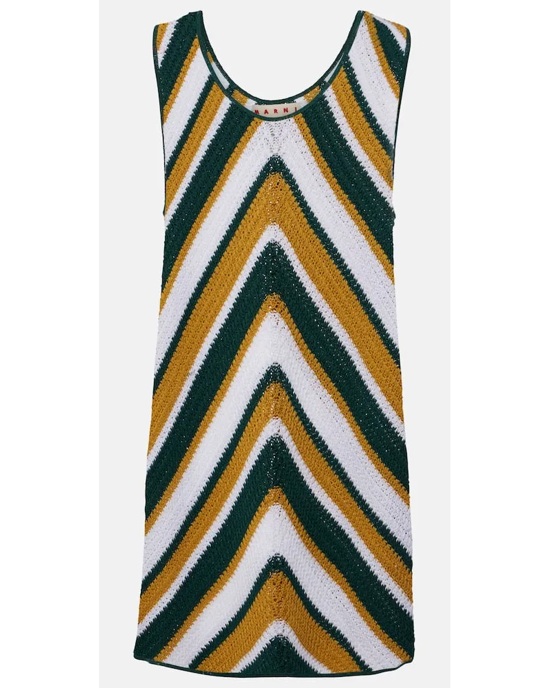 Marni Miniabito in maglia di cotone a zig zag Multicolore