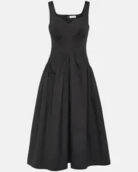 Alexander McQueen Abito midi in cotone Nero