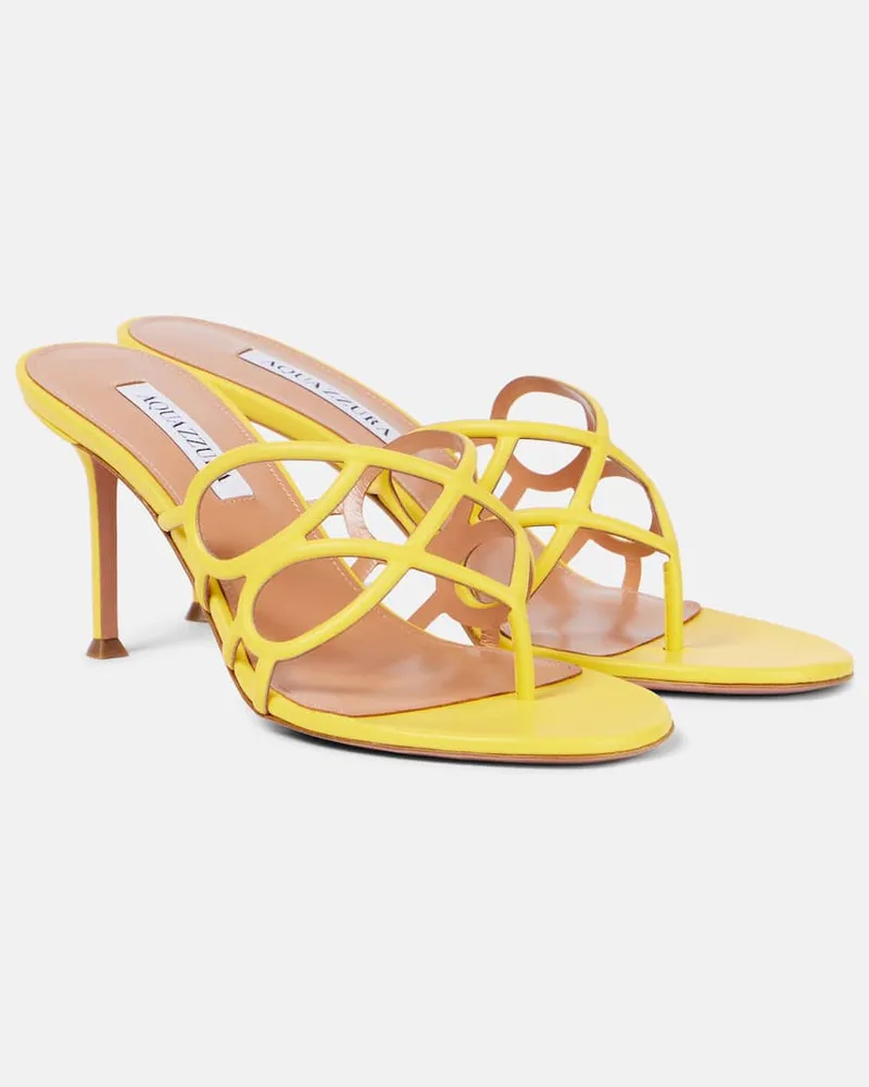 Aquazzura Sandali Infinito 75 in pelle Giallo