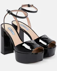 Prada Sandali in raso con plateau Nero