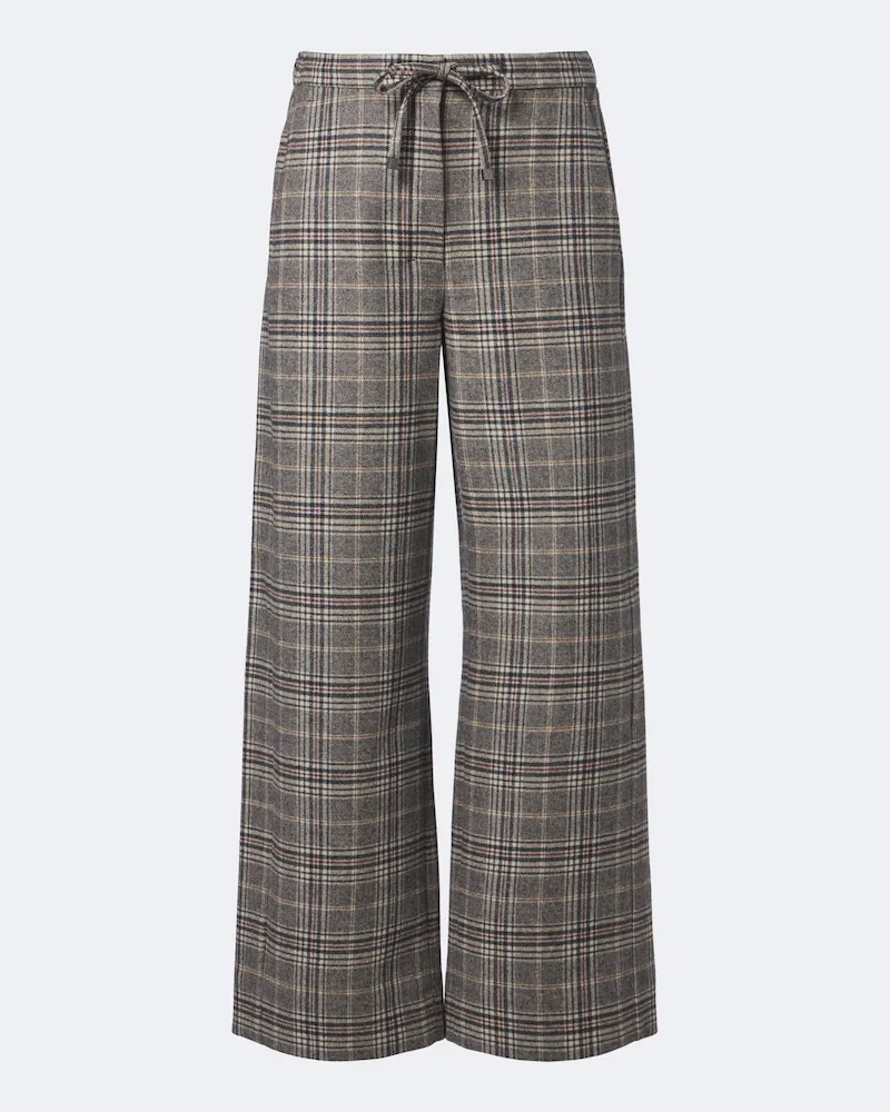 Max Mara Pantaloni a gamba larga in lana vergine Multicolore