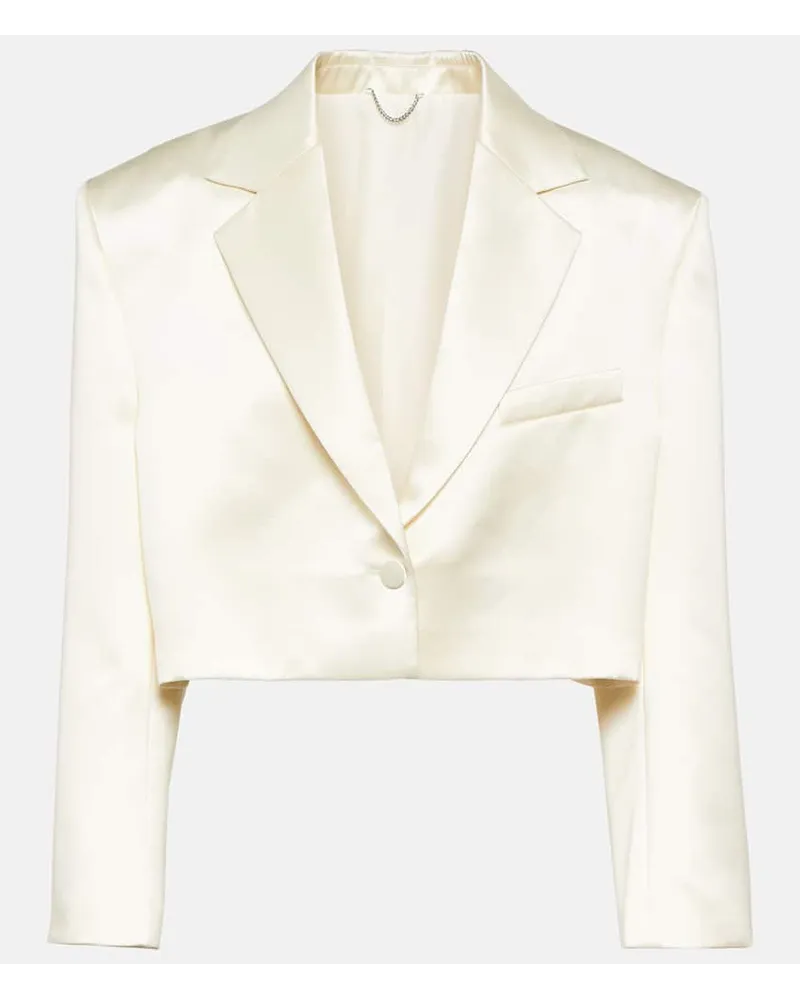 Magda Butrym Blazer cropped in lana e seta Bianco