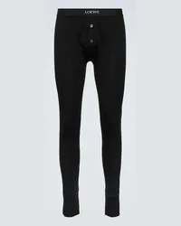 Loewe Leggings in lana con logo in jacquard Nero