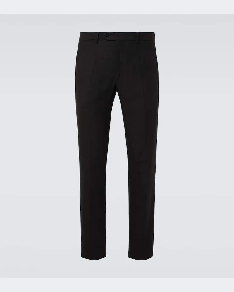 Rubinacci Pantaloni regular Modluca in lana Nero