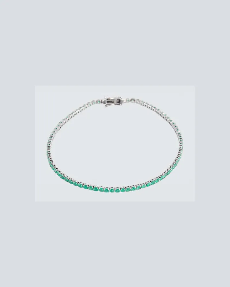 SHAY Bracciale tennis in oro nero 18kt con smeraldi Verde