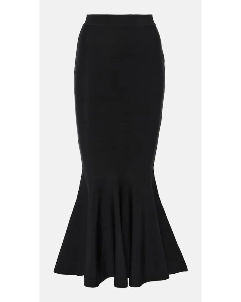 Balmain Gonna lunga a vita alta Nero