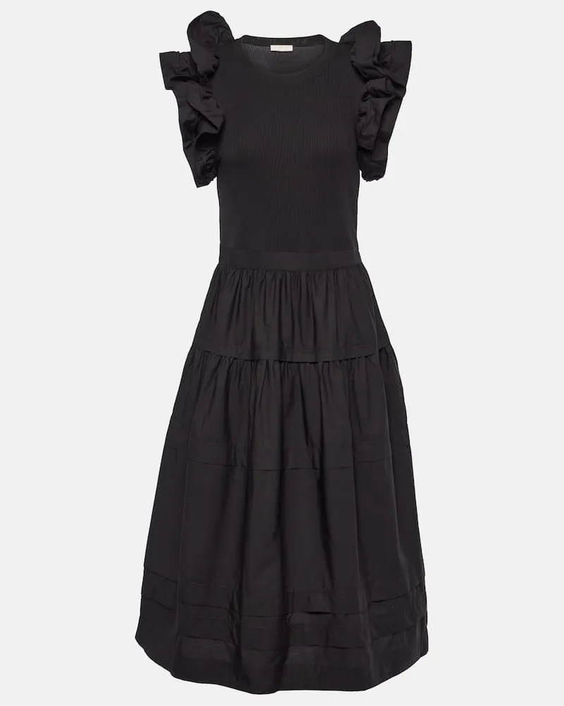 Ulla Johnson Abito midi Francine in misto cotone Nero