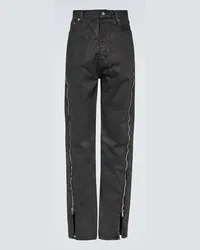 Rick Owens Jeans bootcut Bolan Banana a vita alta Nero