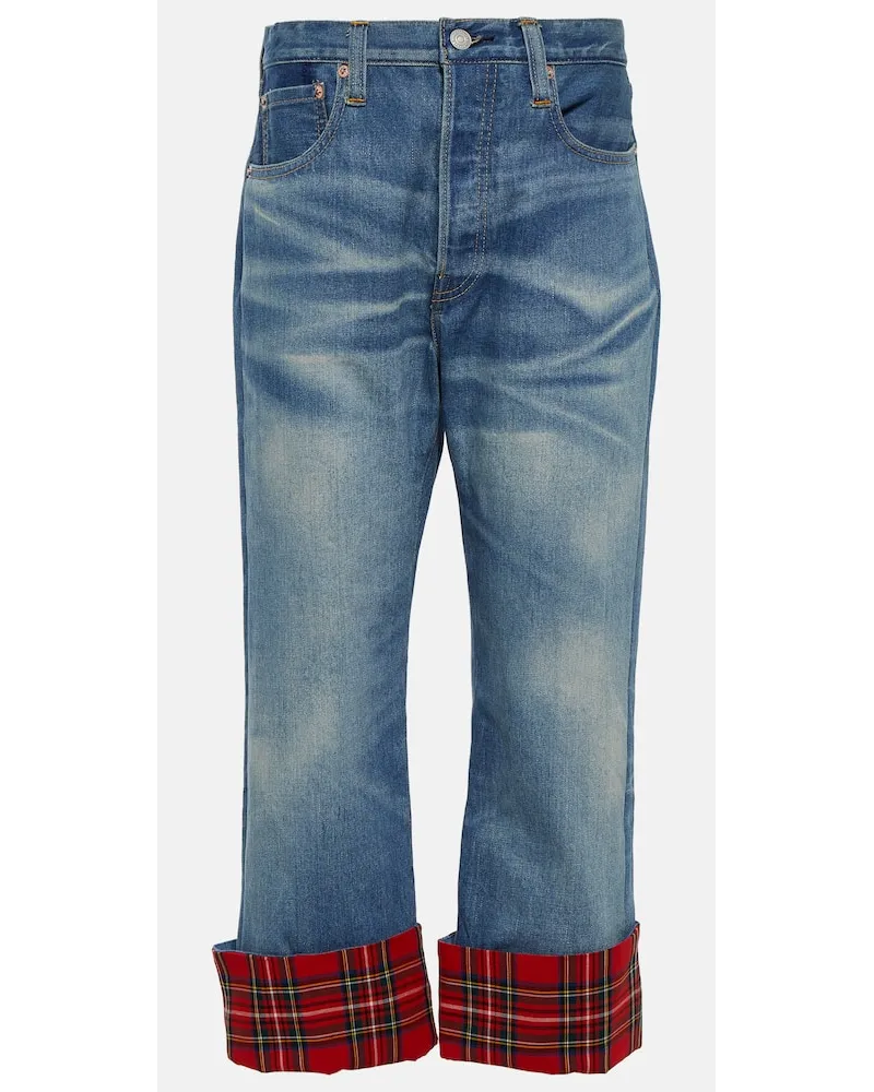 Junya Watanabe Jeans boyfriend regular a vita media Blu