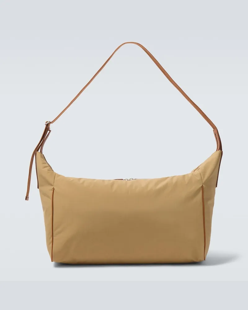 The Row Borsa a tracolla Logan E/W con pelle Beige