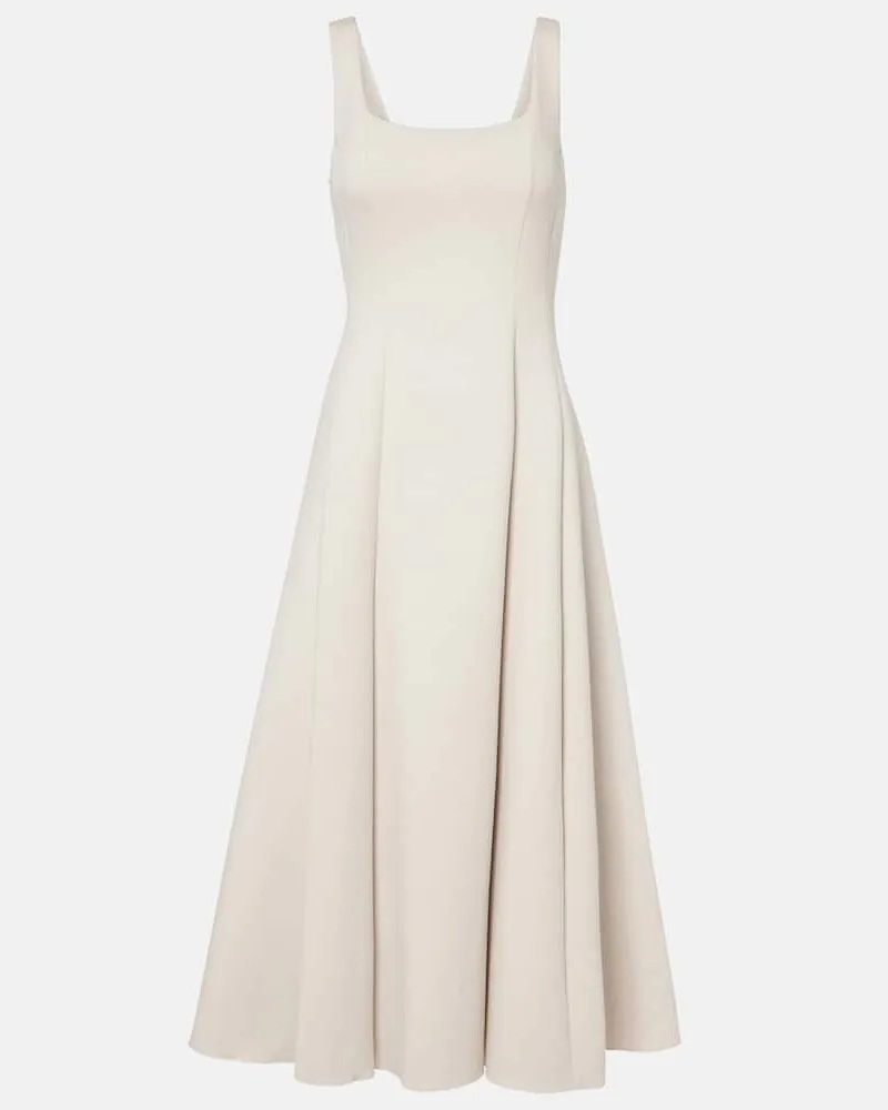 Max Mara Abito midi Platani in misto cotone Beige