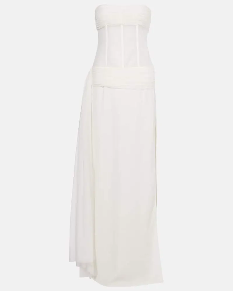 Christopher Esber Bridal - Abito a corsetto con velo Bianco